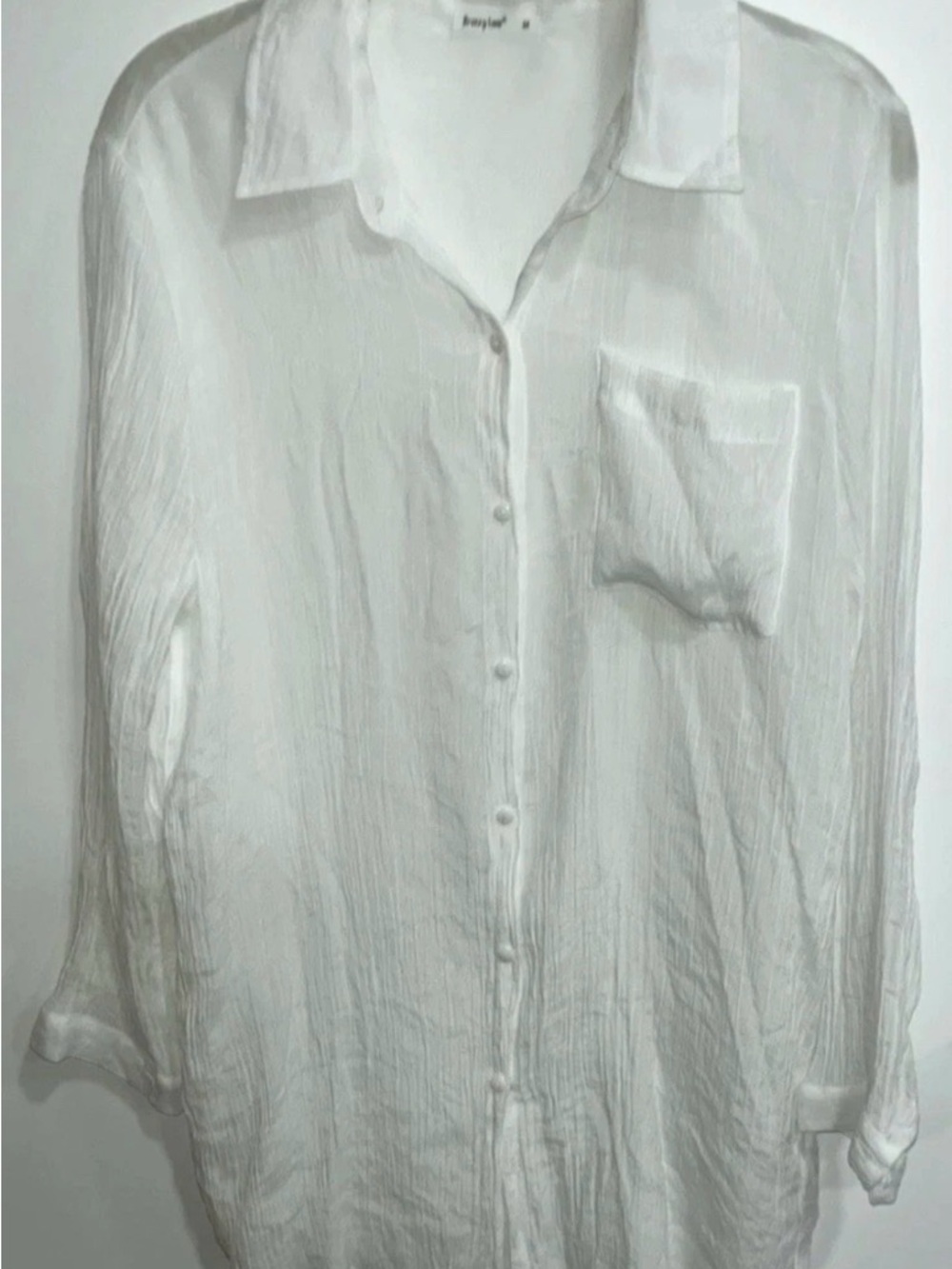 Lightweight White Button-Front Blouse - Classic Collared Shirt